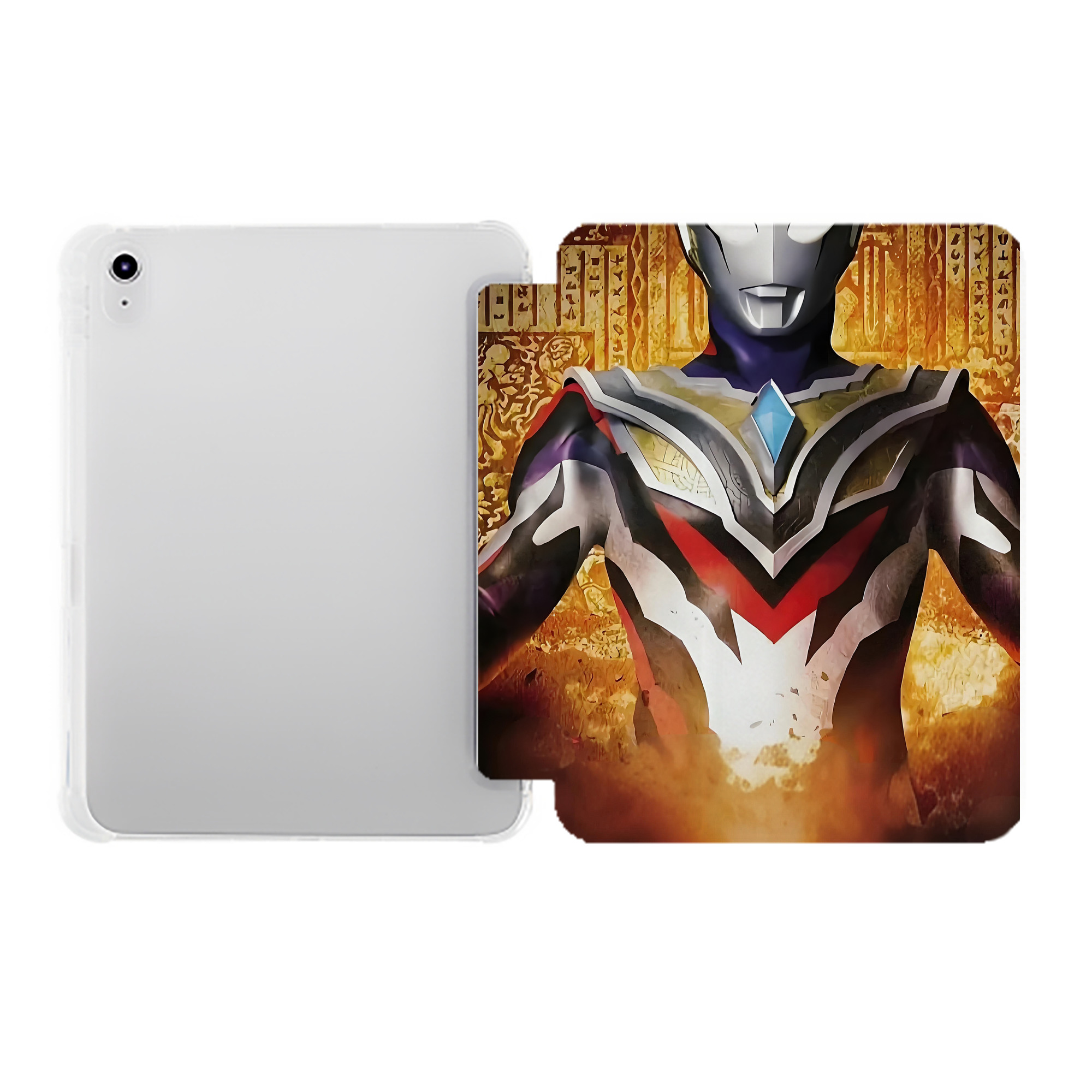 （画像用） ウルトラマン Ultraman IPad ケース ペン収納付き 三つ折りスタンド PUレザー×シリコン 対応機種9.5/10.5/10.9インチ